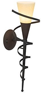 Qazqa - Klassisch I Antik Ländliche Wandlampe rostbraun mit Sahneglas - Castle I Wohnzimmer I Schlafzimmer - Stahl Länglich - LED geeignet E14