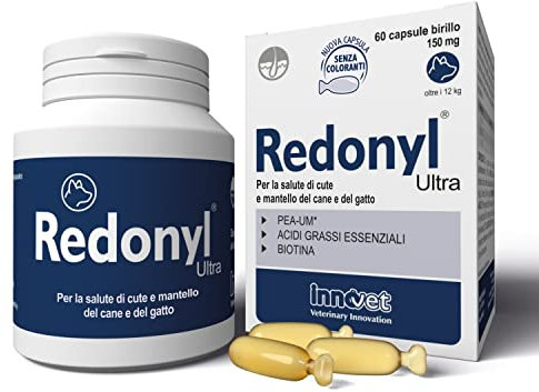 Redonyl Ultra 150 mg - Per la salute di cute e mantello del cane e del gatto - Confezione da 60 capsule birillo monodose