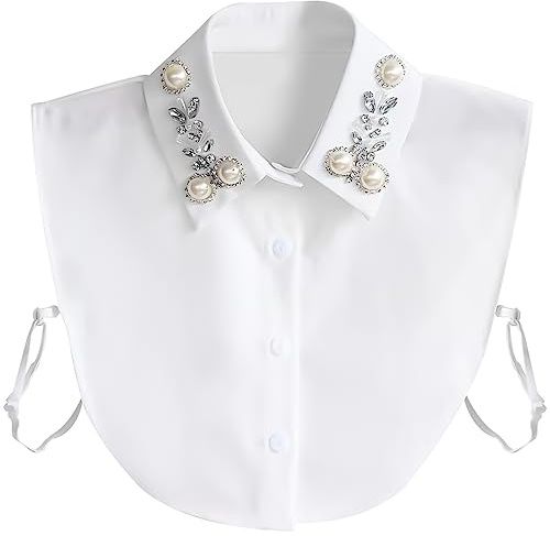 Joyci Faux col en perles et strass pour demi-chemise Dickey