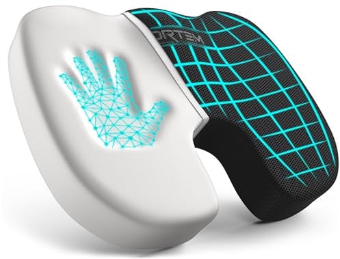 FORTEM Sitzkissen, Sitzpolster, Bürostuhlkissen, Memory-Schaum Schreibtischstuhl Kissen, Rutschfestes Sitzkissen für Gaming, Autositzkissen, Computerstuhlkissen, Waschbarer Bezug