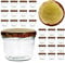 Lot de 25 bocaux en Verre Couvercle to 82 – Plusieurs Couleurs au Choix – Confiture Bocaux en Verre pour Conservation de Confiture Couvercles dorés Capacité 230 ML décoration en Bois