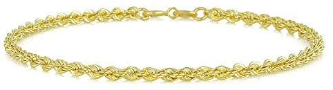 Gold Chain Bracelet for Women | 9ct Gold Rope Twisted Chain Women Bracelet, Valentines Day Gift for Her, Gift for Girl, Gift for Daughter - 9K