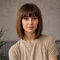 Colorfulpanda Natürliche Kurze Bob Braun Haar Perücken mit Pony Synthetische Bunte Kostüm Cosplay Tägliche Party Perücke für Frauen Brown Wig