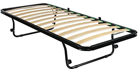 Rete estraibile sottoletto singola con ruote salvaspazio, telaio in metallo con sostegni pieghevoli per letto a scomparsa e a cassetto