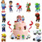 LUKIUP 12 Stück Paw Patrol Tortendeko 3D Paw Patrol Figuren Kindergeburtstag Cake Toppers Paw Patrol Tortenfiguren Deko Für Mädchen Junge Happy Birthday Cake Topper