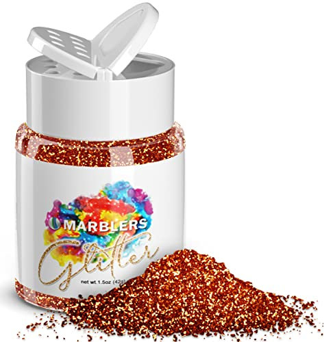 MARBLERS Twinkle Glitter [Copper] 1.5oz (42g) | Fine | Non-Toxic, Vegan, Cruelty-Free | Face, Body, Eyeshadow, Hair, Festival, Party Makeup | Nail Art, Polish | Resin, Tumbler, Slime, Craft