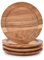 Indus Lifespace Acacia Wood Round Dinner Plate Set of 4, Centerpiece Tableware Dining Plates for Sandwiches, Salad, Finger Foods Table Décor/Family Gathering (20.32cm x 20.32cm x 1.90cm)
