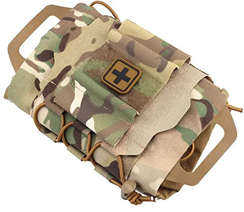IFAK Med Pouch, Rapid/Quick Deploy First Aid Kit Pack, Zweiteiliges System Med Roll Carrier Hypalon Handle Jagdtasche