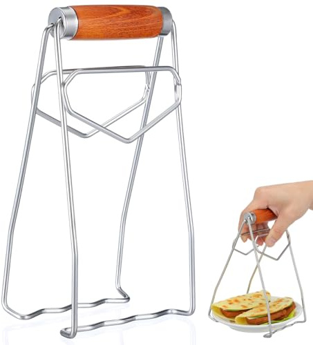HOMSFOU Heißluftfritteuse Zange | Anti-Verrutschung & Hitzebeständig | Edelstahl Küchenzange zum sicheren Herausnehmen von Korb & Geschirr | Spülmaschinenfest & Leicht (130g)