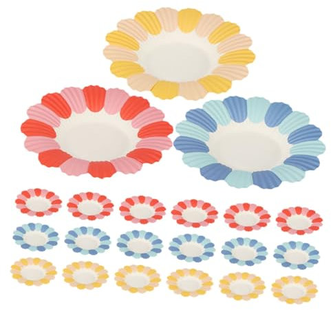 NAMOARLY 150 Pièces assiette en papier fleur assiettes marguerite assiettes apéritives apéritifs ustensiles de service assiette à dessert jetable vaisselle en papier de collation