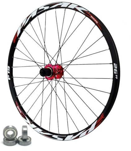 DYSY MTB Radsatz Aluminiumlegierung 24/26/27,5 Zoll, Steckachse 12x142mm Scheibenbremse HG versiegeltes Lager 32H Felge Vorder und Hinterrad for 7/8/9/10/11/12 Gänge(Farbe:R,Size:QR 24 inch)