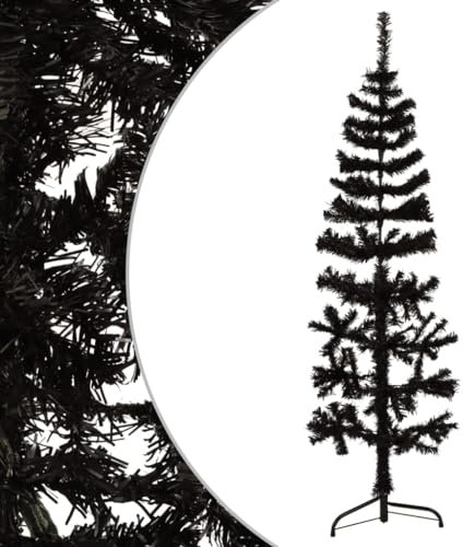 albero di natale artificiale sottile con base 210 cm pe,Albero Natale Artificiale Sottile a Metà e Supporto Nero 120 cmGeeignet für Outdoor Indoor