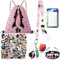 Ubephant Nezuko Fanartikel, Nezuko Geschenke, Aufkleber, Turnbeutel, Lanyard mit Kartenhalter, Schlüsselanhänger, Armbänder 5Pcs Nezuko Anzug für Kinder und Fans