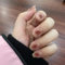 24pcs Short Press on Nails Square False Nails Glitter Gold Fake Nails Blush Ombre Stick on Nails Removable Glue-on Acrylic Nail Tips Spring Summer Accessories for Women