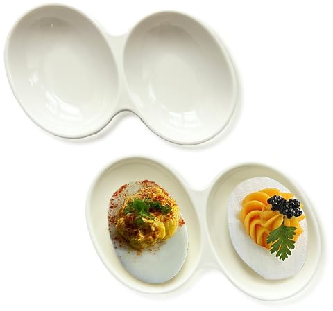 Jmckeweii 2 Pack Melamine Deviled Egg Tray, Deviled Egg Plate for One Person, Easy-To-Clean Deviled Egg Dish for Easter