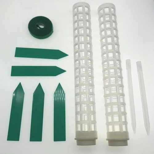 Yuanpgky Poste de musgo para plantas de interior y plantas trepadoras con estacas para el suelo, lazos y etiquetas para – Paquete de 2 soportes blancos para plantas Monstera, Ivy, Pothos y