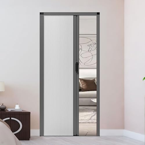 yurstcggh Porta Interna Pieghevole Bianca,Porte a Soffietto su Misura,Anti-UV e con Design Minimalista,Privacy Garantita e Design Sottile,Adatta a Spazi Residenziali 75×190cm Bianco