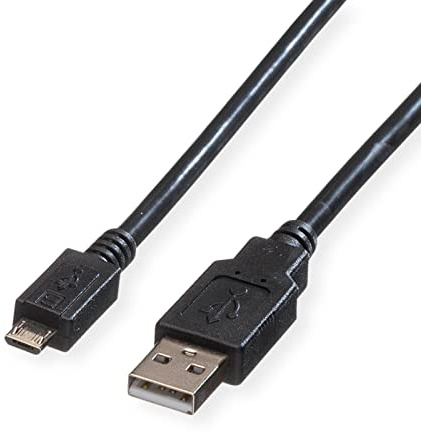 ROLINE USB 2.0 Kabel, USB A ST - Micro USB B ST, schwarz, 1,8 m