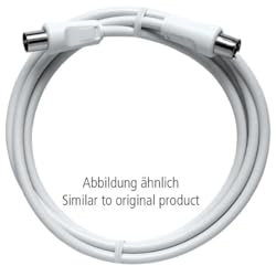 Axing BAK 350-80 BK-Anschlusskabel Class A Koaxialkabel mit IEC-Stecker und Buchse für Kabelfernsehen 3,5 m weiß