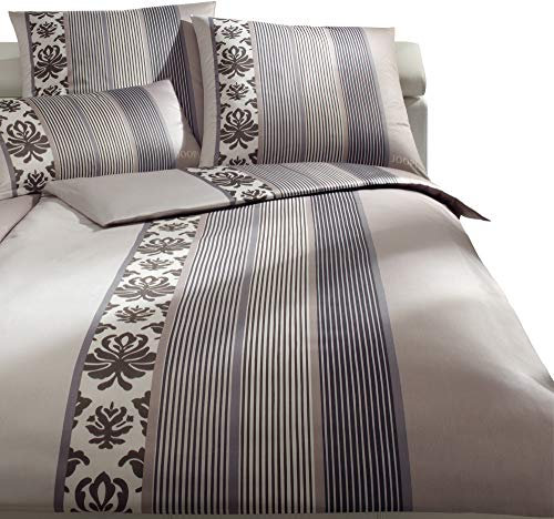 Joop! 4022 Ornament Stripe Mako-Satin-Bettwäsche 155x220 + 1x 80x80 graphit-77