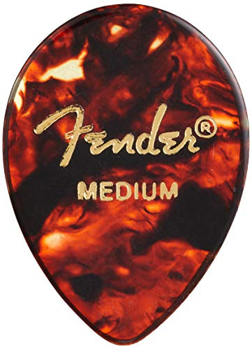 Fender Classic Celluloid Guitar Picks 354 Shape, Guitar Accessories, Tortoise Shell, Medium, 12-Pack