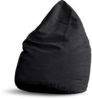 Lumaland Sitzsack Luxury 60x45cm | Microvelours Beanbag mit extra weichem & robustem Stoff | Für Erwachsene & Kinder| Ideal geeignet für Kinderzimmer | Sessel & Stuhl Bean Bag [Schwarz]