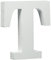 Rayher 62671000 MDF- Buchstabe T, weiß, 11 cm, Stärke 2 cm, 3D-Buchstaben Holz, Holz-Buchstaben groß