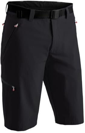 maier sports Nil Bermuda, Men's Short Hiking Trousers, Water-Repellent Bermuda Shorts for Trekking and Hiking, PFC-Free, mSTRETCH pro 4 & dryprotec Black