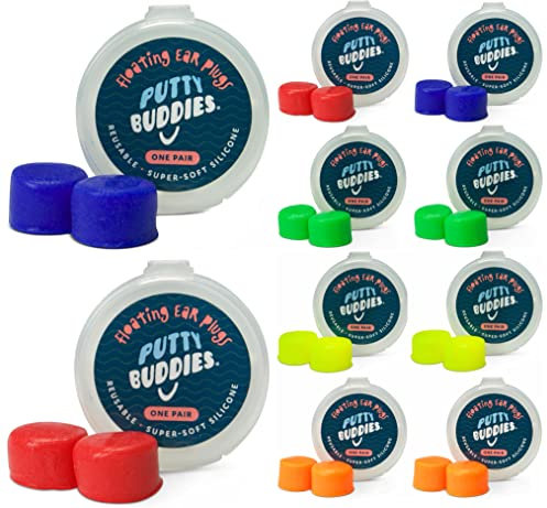 Putty Buddies Tapones flotantes para nadar y bañarse (inventado por un médico) mantienen el agua fuera (10 pares) Clasificado
