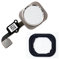 XMITEC Home Button für iPhone 6s / 6s+ Plus Homebutton mit Flexkabel und Gummi Dichtung - Silber/weiß