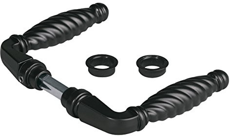 LOCINOX ZAMAK Stildrückerpaar, Drückerstift vierkant 8 mm, Türgriff, Türklinke, schwarz 3006FA