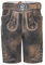 Herren Vintage Lederhose Steiermark kurz - Trachtenlederhose Antik Taupe inkl. Trachtengürtel Modell Steiermark (48, grau-braun)