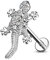 Autiga® Labret Piercing Gecko Eidechse Lippen-Piercing Monroe Madonna Medusa Stecker Stud Zirkonia Kristalle Silber 1,2 mm 8 mm