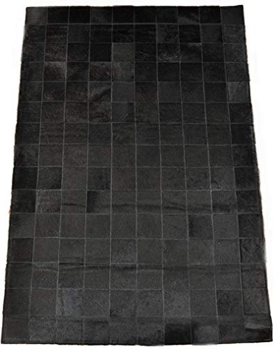 generisch KUHFELL Teppich SCHWARZ Patchwork 100 x 150 cm Fell Teppich VON KUHFELLE online