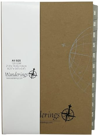 Wanderings 2025/26 A5 Kalenderplaner Einlagen – 21 cm x 14,2 cm – Englisch, Elfenbeinfarbe – Dicke Monats Und Wochenkalender Nachfüllung Für A5 6-Ringbuch Planer, Kompatibel Mit Filofax, Bis Juni 2026