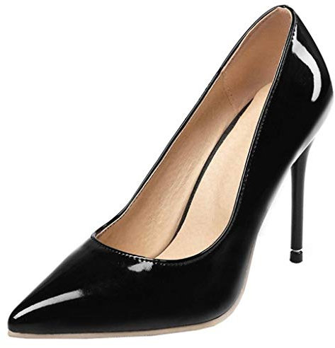 LOVOUO Tacchi Sexy Alti Decolte Donna Tacco a Spillo a Punta Eleganti Slip on Scarpe (34 EU, Nero)