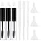 Angzhili 3 Pcs 8mL Empty Mascara Tubes With Eyelash Wand for Eyelash Growth Oil/Mascara with Brush for Home and Travel With Eyelash Wand, Includes 3 tubes, 3 rubber inserts and 3 funnels