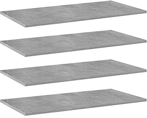 vidaXL 4X Bücherregal Brett Wandboard Wandregal Regal Regalboden Wand Board Ablage Hängeregal Schweberegal Betongrau 80x40x1,5cm Holzwerkstoff