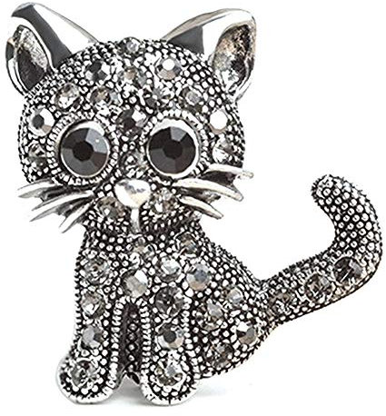 Retro Cute Cat Brooch Rhinestone Lapel Collar Brooches Pin Jewelry Clothing Accessories for Women Comfortable and Practical Useful and Practical