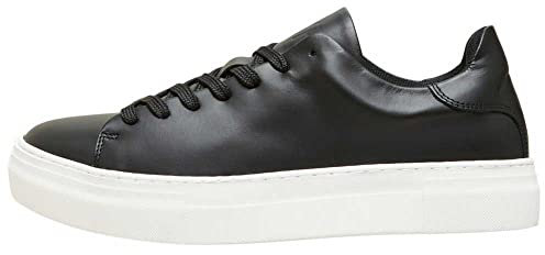 SELECTED HOMME Herren SLHDAVID Chunky Leather Trainer B NOOS Stiefel, Black, 41 EU