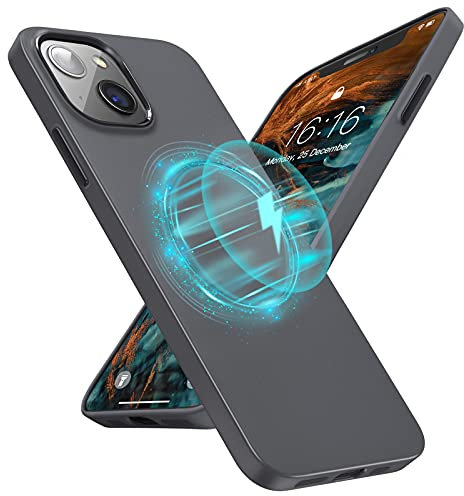 JASBON Matt Magnetisch für iPhone 13 Hülle, [Kompatibel mit MagSafe] Stoßfeste Schutzhülle Ultra Dünne Handyhülle iPhone 13 Case 6.1 Inches, Grey