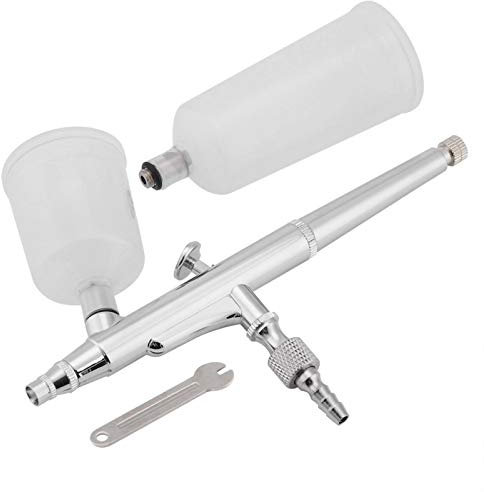 Aerografo Doppia Azione Gravità, Professionale Ugelli Pistola Set Airbrush con Imbuto Tazza Spruzzo Verniciare per Pasticceria Alimentare Verniciatura Tatuaggi Nail Art Trucco Spray Modellismo (0,5mm)