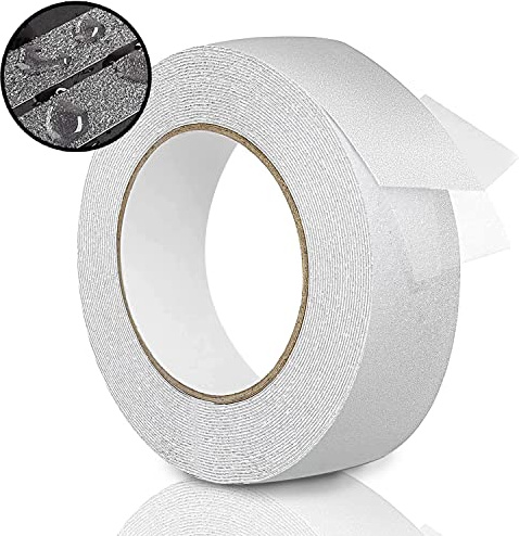 fruitlet® Nastro Antiscivolo Trasparente 10 m x 2 cm, Strisce Antiscivolo per Scale Trasparenti Esterne Interne, Nastro Adesivo Antiscivolo per Gradini, Bagno, Antiscivolo Scale Trasparente