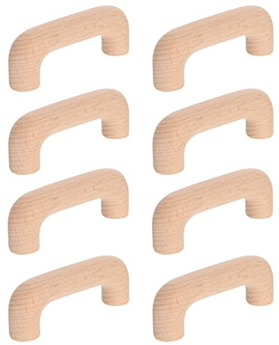 DOITOOL 8Pcs Gabinete de Madera Manijas y Tiradores de Cajones Inacabados para Armario, Cocina, Muebles y Cómoda