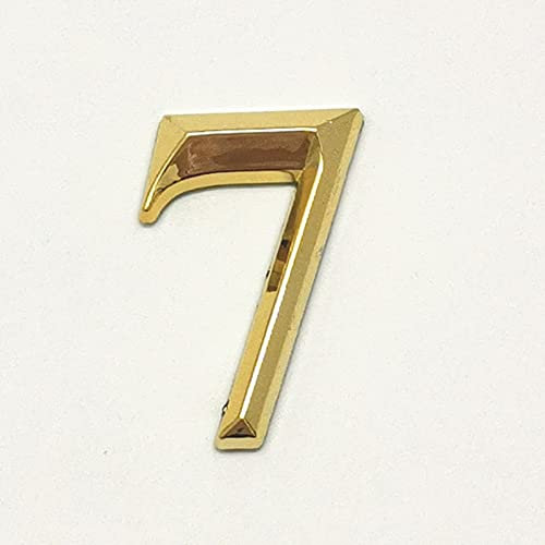 3D Modernes Selbstklebendes Hausschild Zahlen Türschild Schild Golden 5 * 3cm ABS Aufkleber Haus Außenadresse Galvanisierte Ziffer für Yard Street Mailbox Bin Wetterfest Anti-Rost (7)