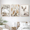 TROYSINC 3er Premium Poster Set, Winter Bilder, Elch, Holzhaus, Wald Wandkunst Wandbilder, Leinwand Drucke Wohnzimmer bilder Modern Wanddeko Bilder, Kein Rahmen (C,50x70cm)