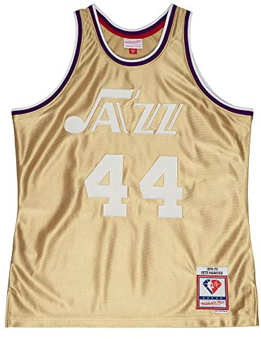 Mitchell & Ness NBA 75th Anniversary Swingman Jersey - #44 P. Pete - Utah Jazz, Gold, S