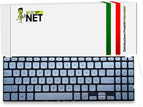 new net - Keyboards - Tastiera Italiana Compatibile con Notebook ASUS X512D S512FB X512U S512DK X512UF S512FA X512F X512DA [ Senza Frame - Retroilluminata - Layout ITA ]