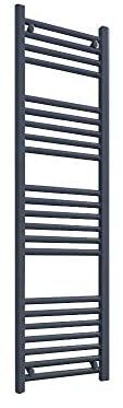 300mm (w) x 1200mm (h) Straight Anthracite Heated Towel Ladder Rail Bathroom Radiator - 1591 BTUs