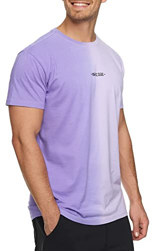 Indicode Herren INGibs T-Shirt mit Rundhals-Ausschnitt | Herrenshirt Sommershirt Purple Rose L